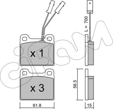 Cifam 822-003-1 - Stabdžių trinkelių rinkinys, diskinis stabdys autoreka.lt