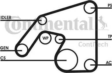 Continental 6PK2390D1 - V formos rumbuotas diržas, komplektas autoreka.lt