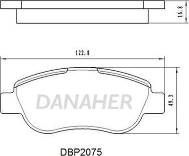 Danaher DBP2075 - Stabdžių trinkelių rinkinys, diskinis stabdys autoreka.lt