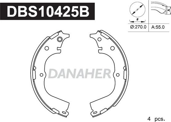 Danaher DBS10425B - Stabdžių trinkelių komplektas autoreka.lt