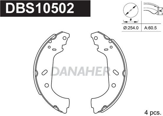 Danaher DBS10502 - Stabdžių trinkelių komplektas autoreka.lt