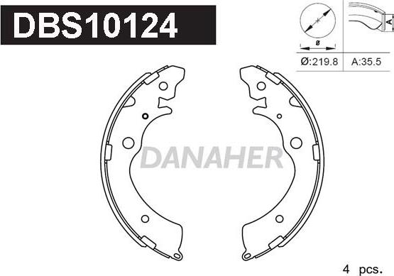 Danaher DBS10124 - Stabdžių trinkelių komplektas autoreka.lt