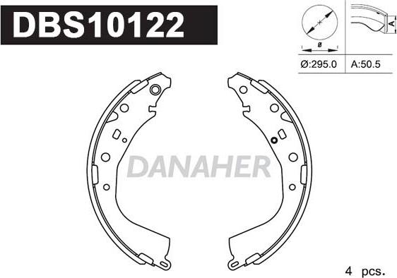 Danaher DBS10122 - Stabdžių trinkelių komplektas autoreka.lt