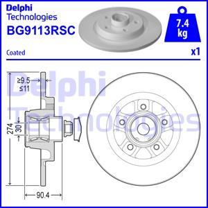 Delphi BG9113RSC - Stabdžių diskas autoreka.lt