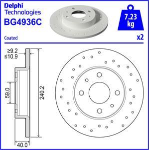 Delphi BG4936C - Stabdžių diskas autoreka.lt