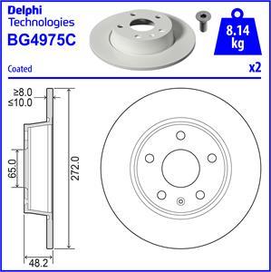 Delphi BG4975C - Stabdžių diskas autoreka.lt