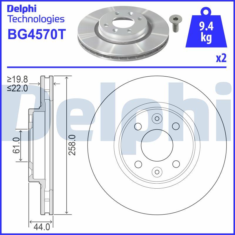 Delphi BG4570T - Stabdžių diskas autoreka.lt