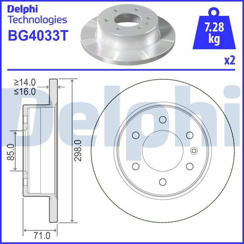 Delphi BG4033T - Stabdžių diskas autoreka.lt
