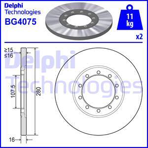 Delphi BG4075 - Stabdžių diskas autoreka.lt
