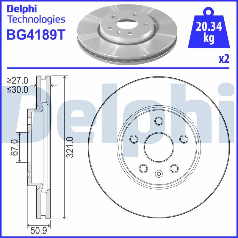 Delphi BG4189T - Stabdžių diskas autoreka.lt