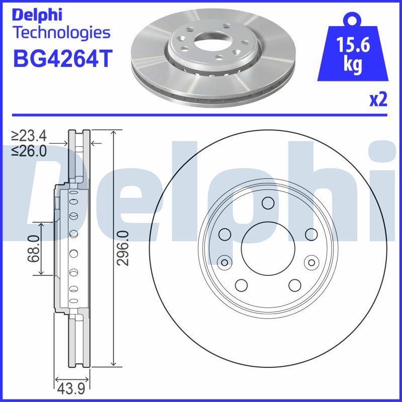Delphi BG4264T - Stabdžių diskas autoreka.lt