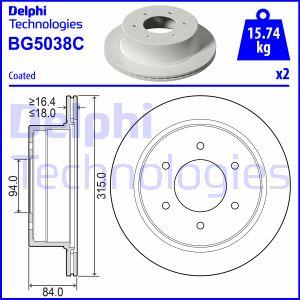 Delphi BG5038C - Stabdžių diskas autoreka.lt