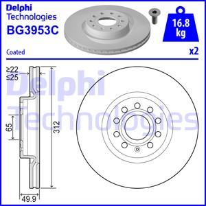Delphi BG3953C - Stabdžių diskas autoreka.lt