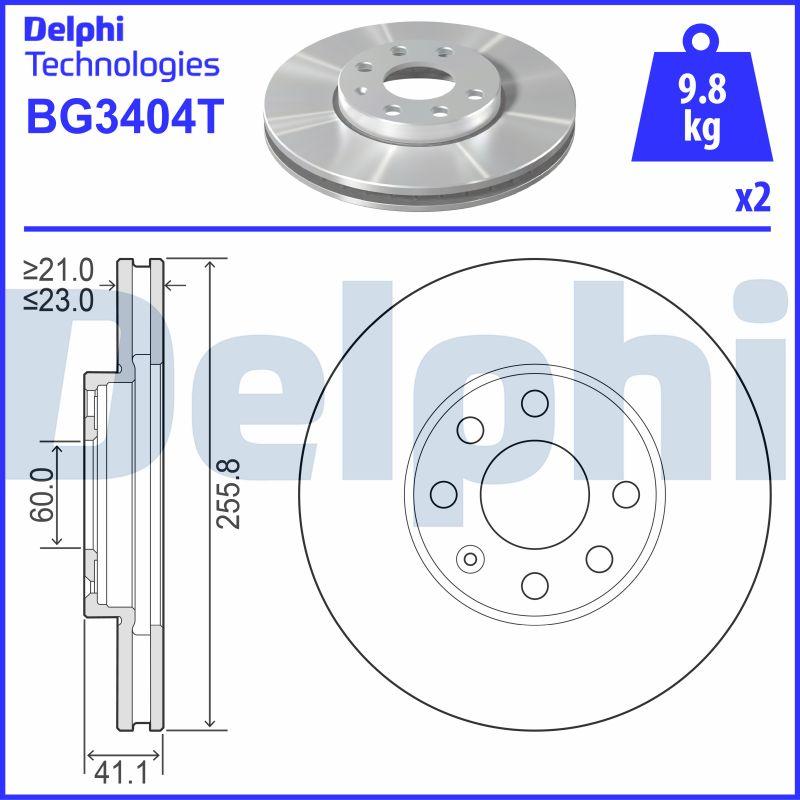 Delphi BG3404T - Stabdžių diskas autoreka.lt
