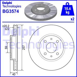 Delphi BG3574 - Stabdžių diskas autoreka.lt