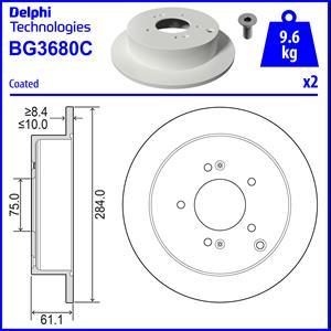 Delphi BG3680C - Stabdžių diskas autoreka.lt