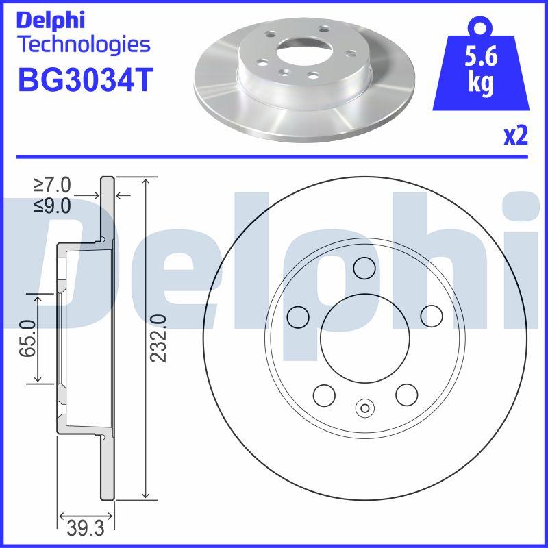Delphi BG3034T - Stabdžių diskas autoreka.lt
