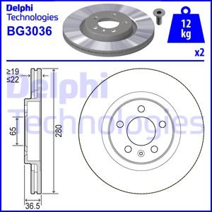 Delphi BG3036-C - Stabdžių diskas autoreka.lt