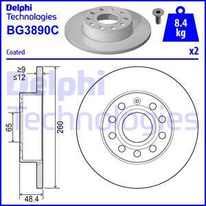 Delphi BG3890C-18B1 - Stabdžių diskas autoreka.lt