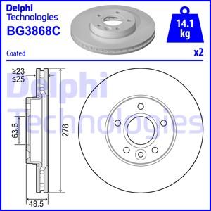 Delphi BG3868C-18B1 - Stabdžių diskas autoreka.lt