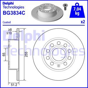 Delphi BG3834C - Stabdžių diskas autoreka.lt