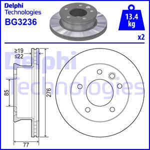 Delphi BG3236 - Stabdžių diskas autoreka.lt