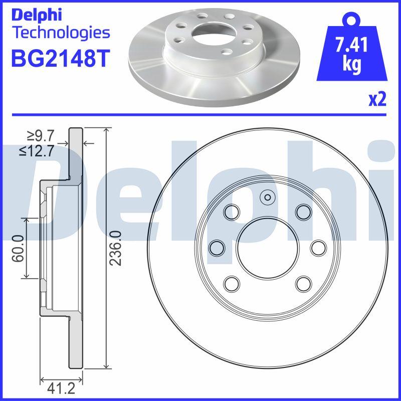 Delphi BG2148T - Stabdžių diskas autoreka.lt
