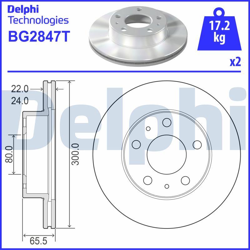 Delphi BG2847T - Stabdžių diskas autoreka.lt