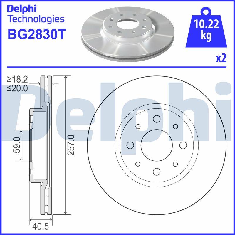 Delphi BG2830T - Stabdžių diskas autoreka.lt