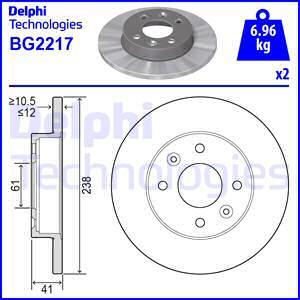 Delphi BG2217 - Stabdžių diskas autoreka.lt