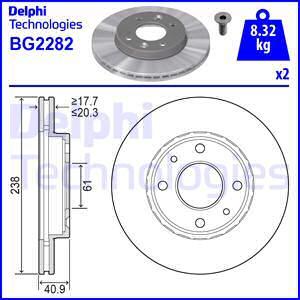 Delphi BG2282 - Stabdžių diskas autoreka.lt