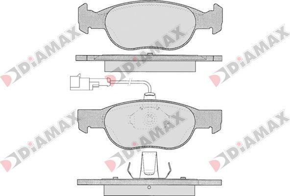 Diamax N09205 - Stabdžių trinkelių rinkinys, diskinis stabdys autoreka.lt