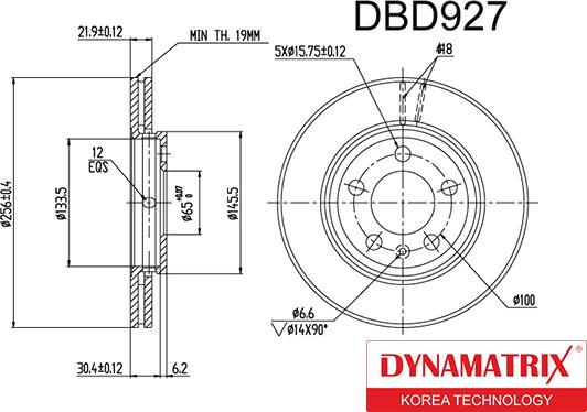 Dynamatrix DBD927 - Stabdžių diskas autoreka.lt