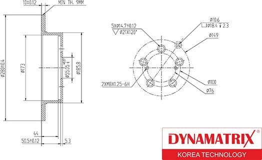 Dynamatrix DBD1406 - Stabdžių diskas autoreka.lt