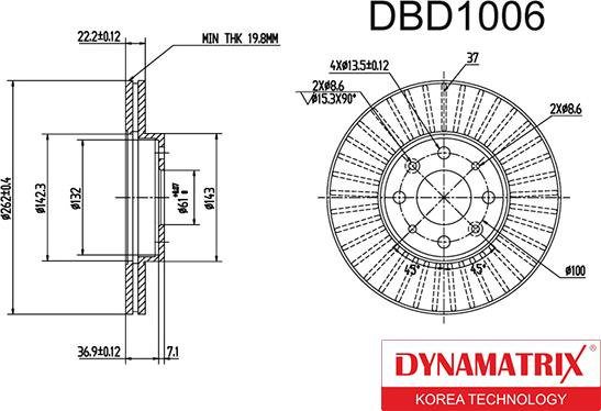 Dynamatrix DBD1006 - Stabdžių diskas autoreka.lt