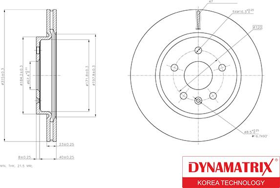 Dynamatrix DBD1805C - Stabdžių diskas autoreka.lt