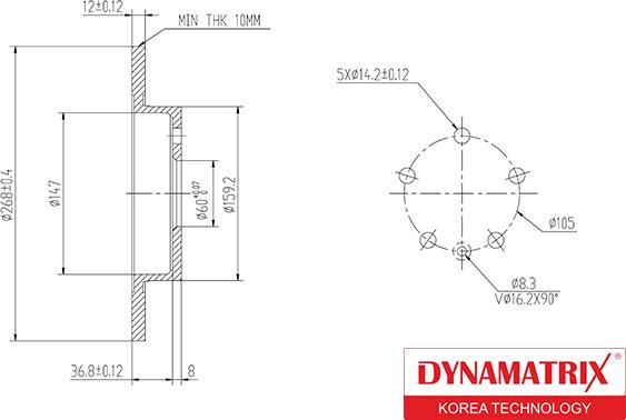 Dynamatrix DBD1872 - Stabdžių diskas autoreka.lt