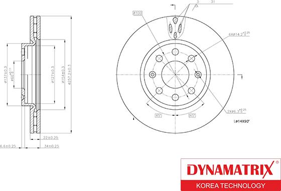 Dynamatrix DBD1304 - Stabdžių diskas autoreka.lt