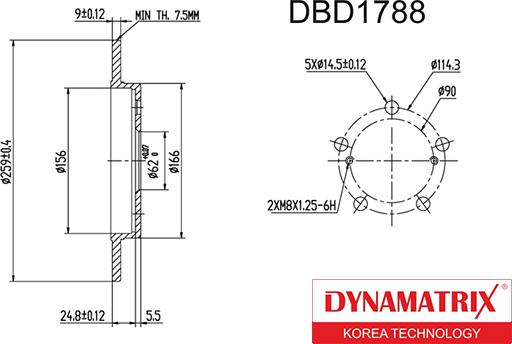 Dynamatrix DBD1788 - Stabdžių diskas autoreka.lt