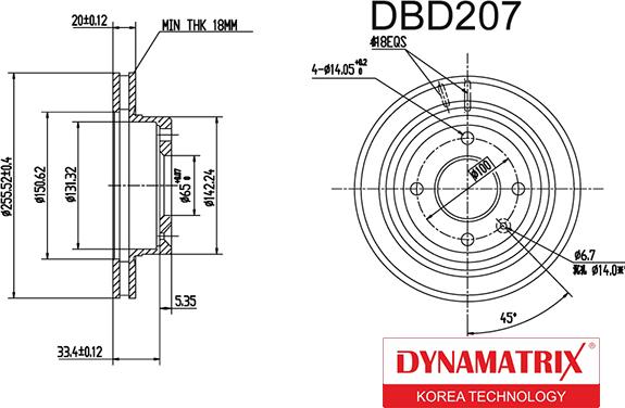 Dynamatrix DBD207 - Stabdžių diskas autoreka.lt