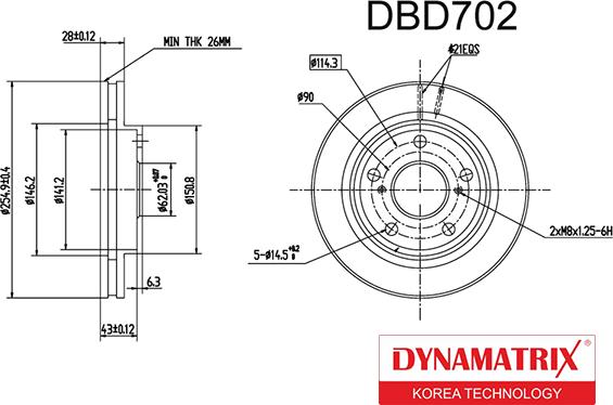 Dynamatrix DBD702 - Stabdžių diskas autoreka.lt