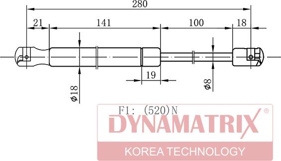 Dynamatrix DGS032436 - Dujinė spyruoklė, bagažinė autoreka.lt