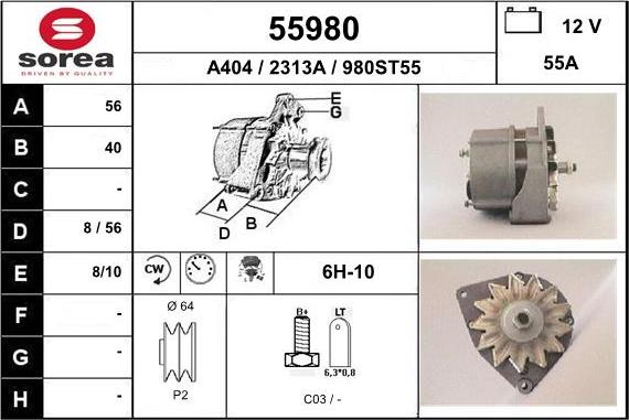 EAI 55980 - Kintamosios srovės generatorius autoreka.lt
