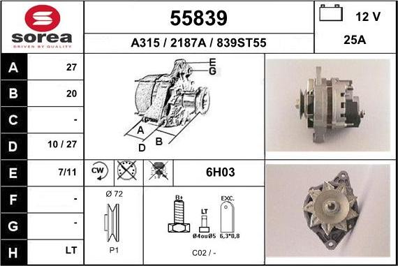 EAI 55839 - Kintamosios srovės generatorius autoreka.lt