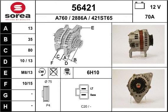 EAI 56421 - Kintamosios srovės generatorius autoreka.lt