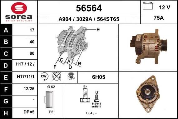 EAI 56564 - Kintamosios srovės generatorius autoreka.lt