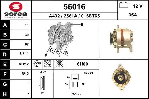 EAI 56016 - Kintamosios srovės generatorius autoreka.lt