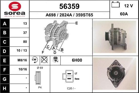 EAI 56359 - Kintamosios srovės generatorius autoreka.lt