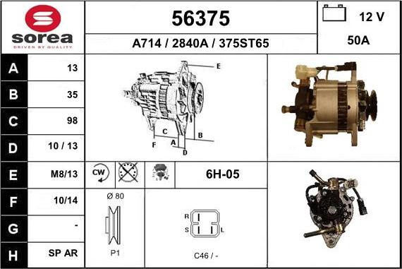 EAI 56375 - Kintamosios srovės generatorius autoreka.lt