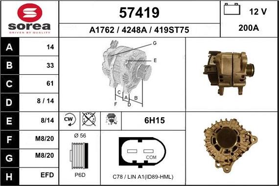 EAI 57419 - Kintamosios srovės generatorius autoreka.lt